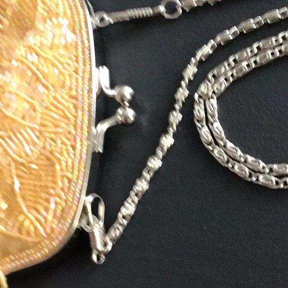 Vintage gold beaded evening bag - Picture 4 of 7